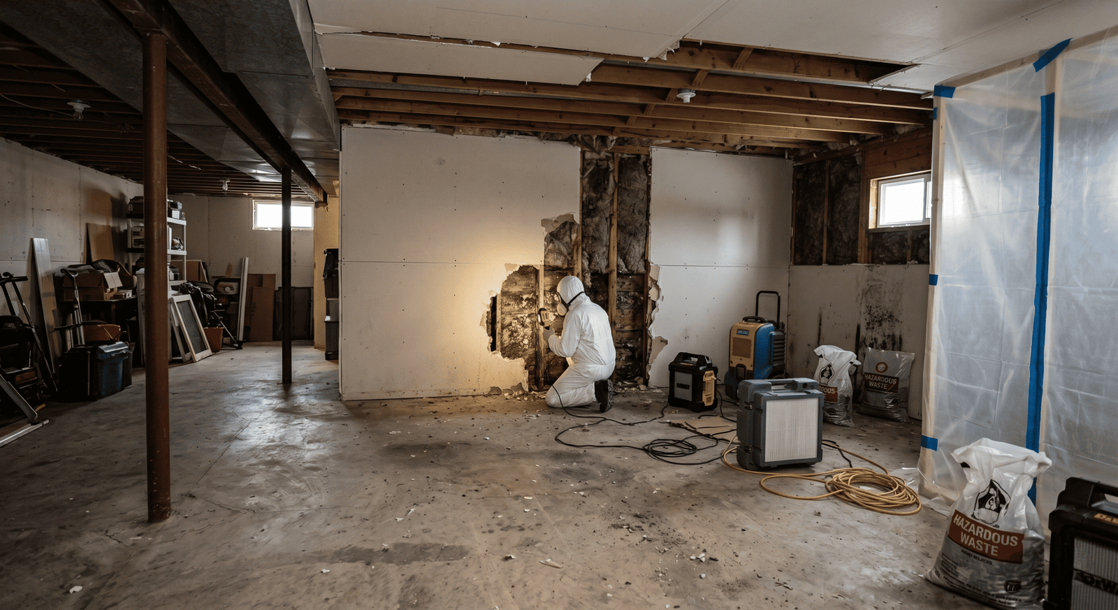 Air sampling pump collecting an indoor air quality mold sample in a Fort Worth home
