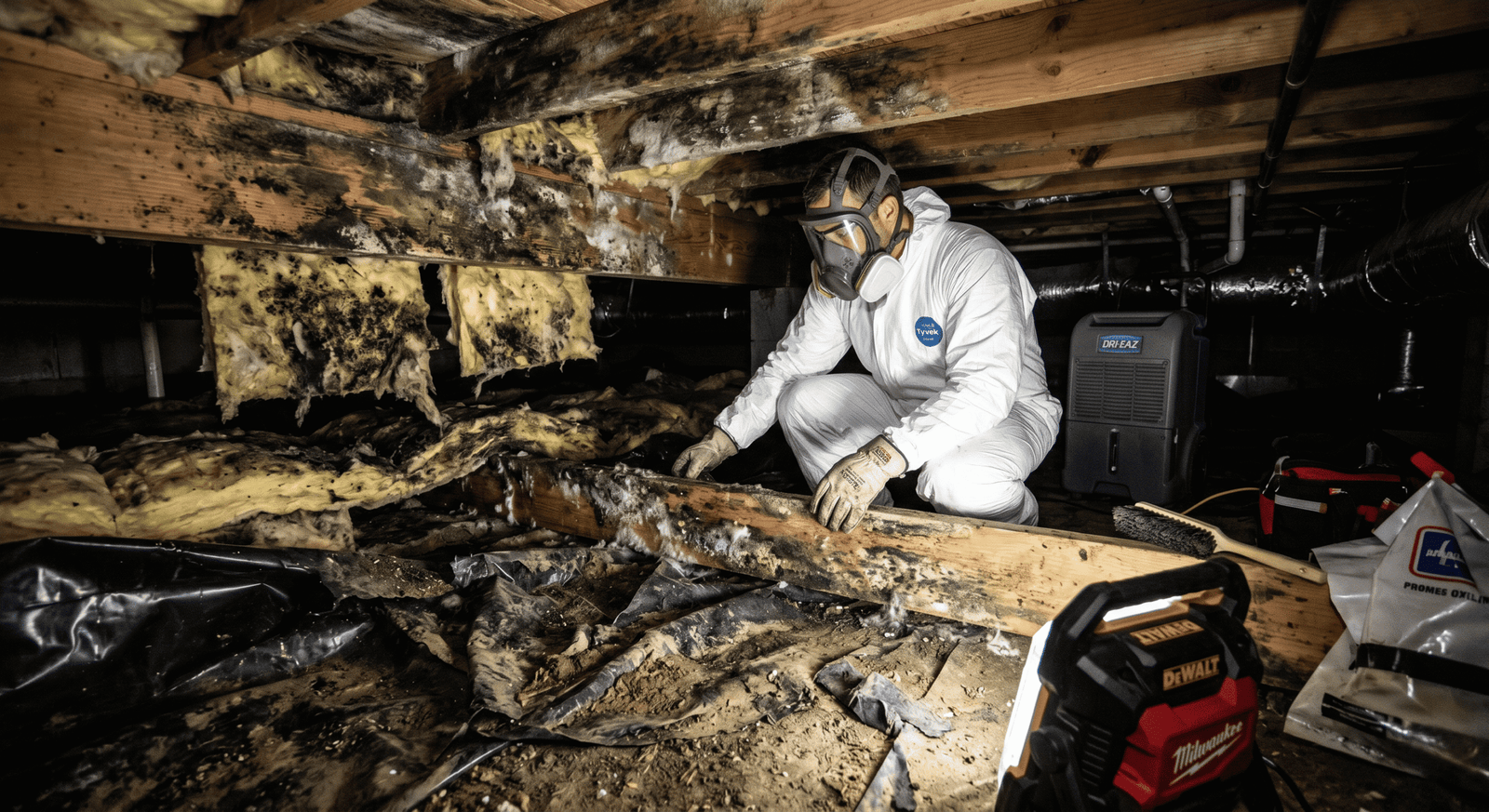 Thermal imaging camera revealing hidden moisture behind a wall during a Fort Worth mold inspection